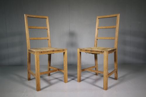 Pair of Heals 1920'S Oak Bedroom Chairs.

