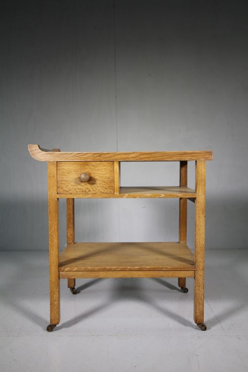 1930'S Heals Oak Trolley - Labelled.