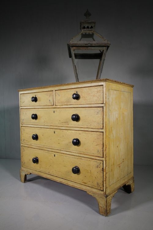 Regency Antique Chest of Drawers in Original Paint.