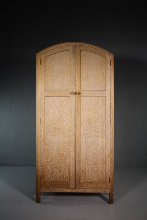 Heals 1930'S Oak Domed Top Double Wardrobe.