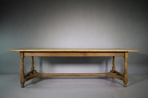 Large English 19th Century Antique Oak Dining Table.
