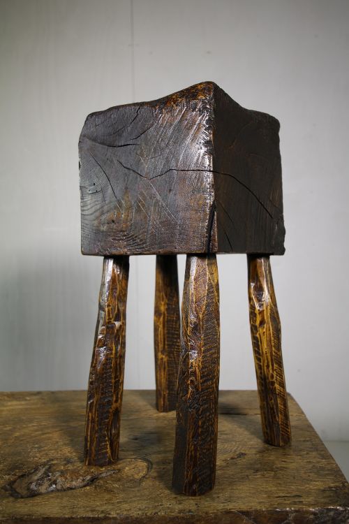 18th Century Antique Leather Workers Elm Block.