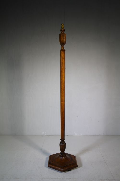 1920'S Quality Walnut Heals of London Standard Lamp.