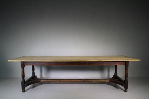 Huge 19th Century English Antique Oak Dining Table.