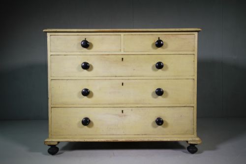 Regency Antique Original Painted Pine Chest.