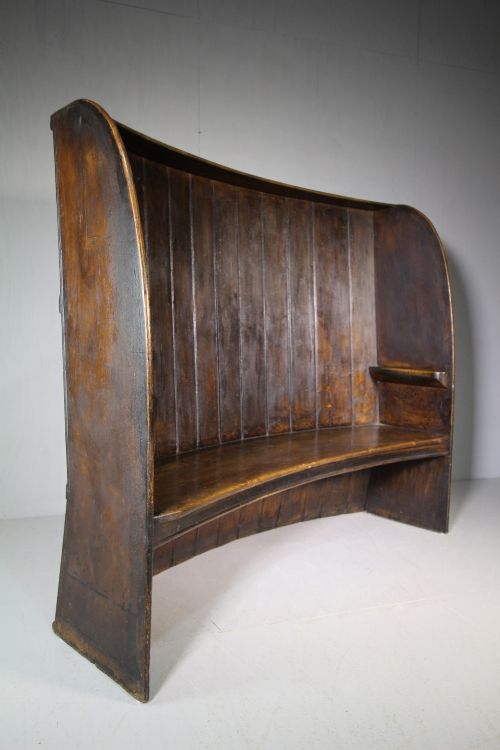 West Country Georgian Antique Settle in Elm.