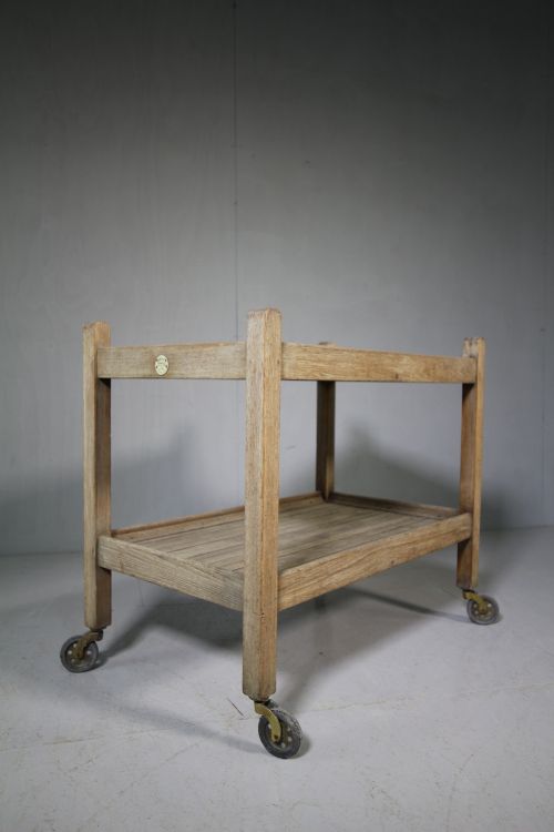 Edwardian Antique Castles of London Teak Trolley.