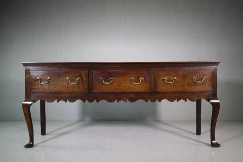 18th Century English Antique Pad Foot Oak Dresser.