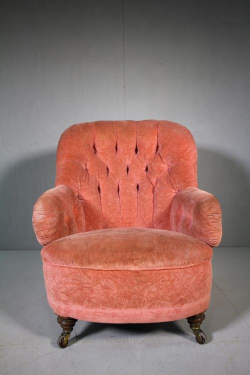 19th Century Antique Upholstered Armchair.