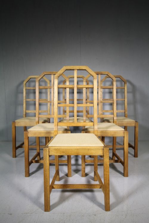 Set of Six Heals 1920'S Oak Dining Chairs.