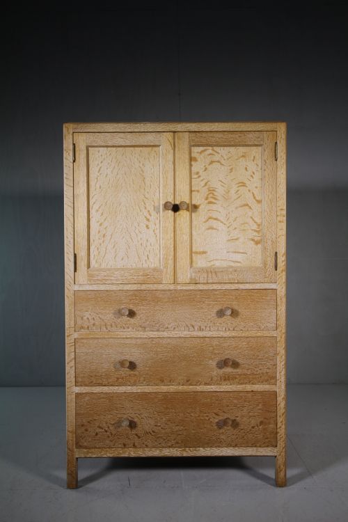 1930'S Heals Oak Tall Boy Cupboard
