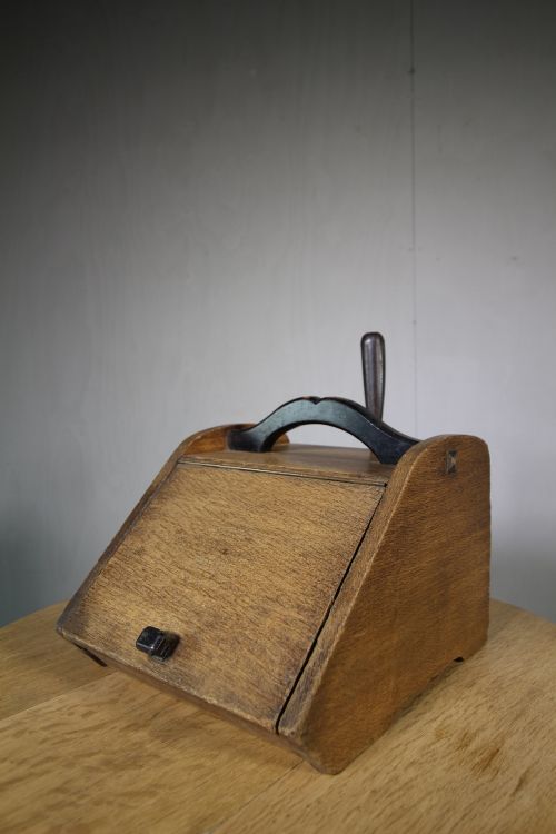 Rare 1920'S Heals of London Oak Coal Box & Shovel.