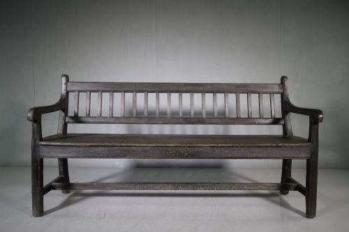19th Century Cumbrian Antique Painted Pine Hall Bench.