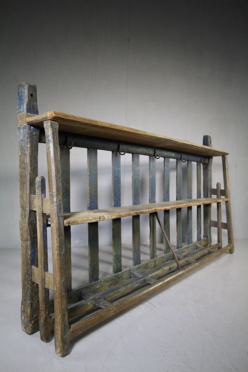Large English 19th Century Antique Wall Rack.

