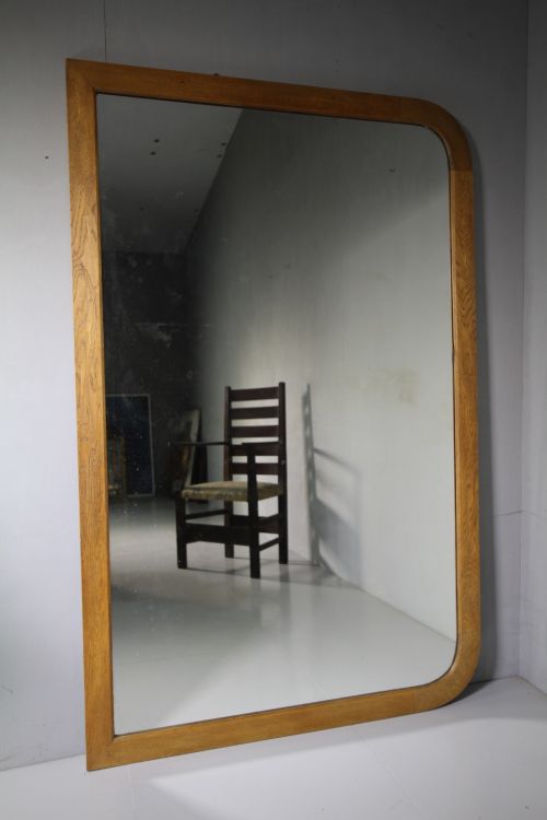 Large 19th Century Antique Oak Mirror.