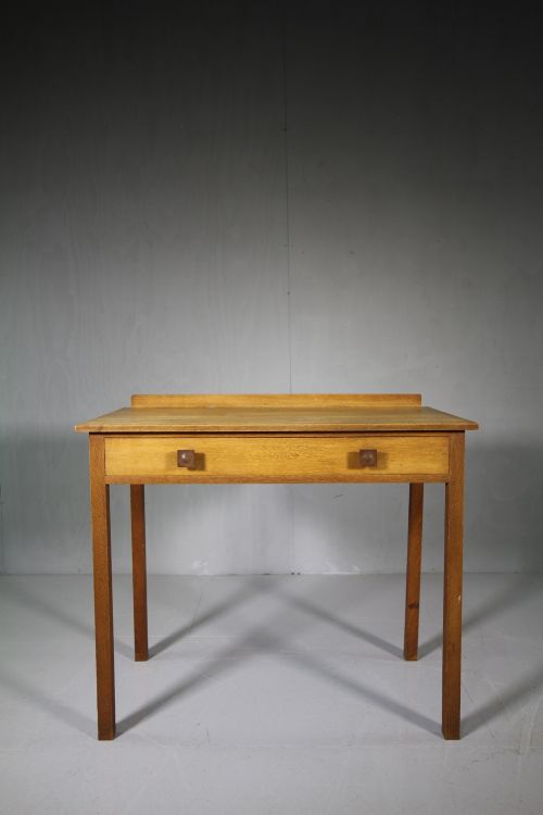 Heals 1920'S Oak Side Table - Labelled.