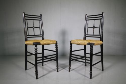 Pair of William Morris Antique Chairs by Ford Madox Brown.