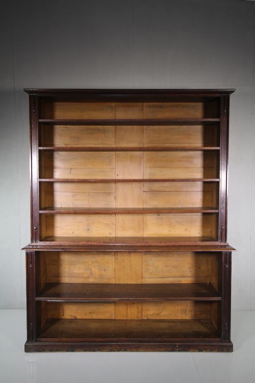 Large Regency Antique Oak Open Bookcase.