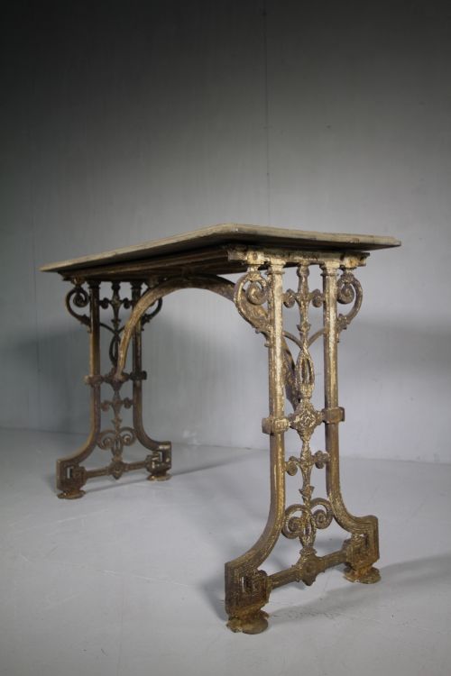 Quality 19th Century Antique Cast Iron Tavern Table.