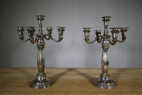 Pair of Edwardian Antique Kayser Silver Plated Candelabra.