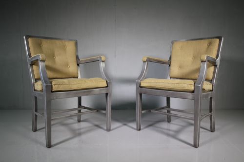 Pair of 1920'S Aluminium Armchairs by Alcraft.