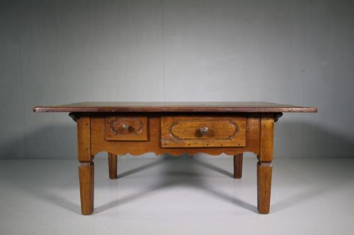19th Century Antique Cherry Wood Coffee Table.