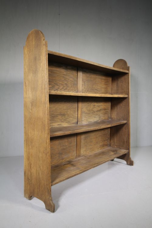 Large Edwardian Antique Heals Oak Bookcase.