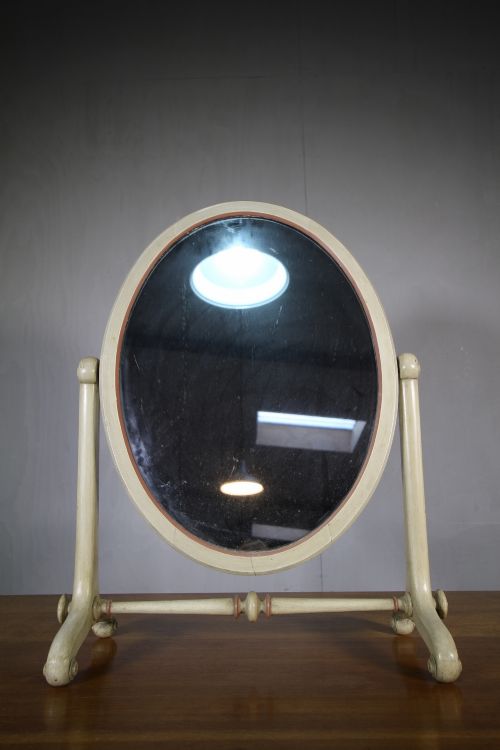 19th Century Painted Pine Antique Toilet Mirror.