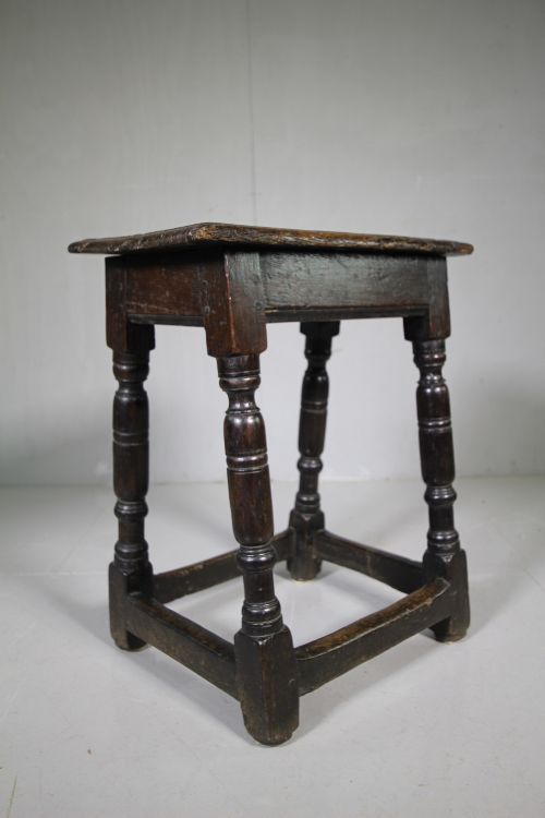18th Century Antique Period Oak Jont Stool.
