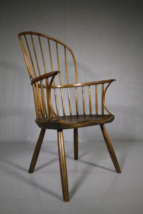 Beautiful 18th Century Primitive Antique Windsor Armchair.