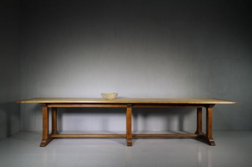 Huge Antique Oak Refectory Dining Table from Needler Hall.