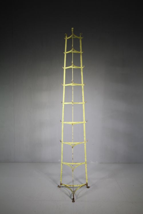 Very Tall 19th Century Antique Iron Pan Stand.