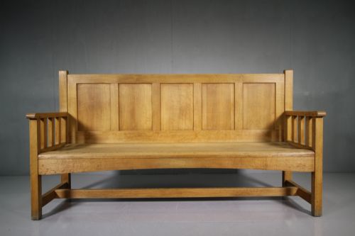Edwardian Antique Quality Oak Bench Seat.