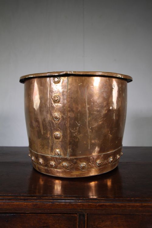 19th Century Antique Rivetted Copper Planter.