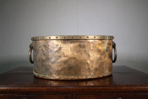 Heavy Quality 19th Century Antique Oval Copper Planter.