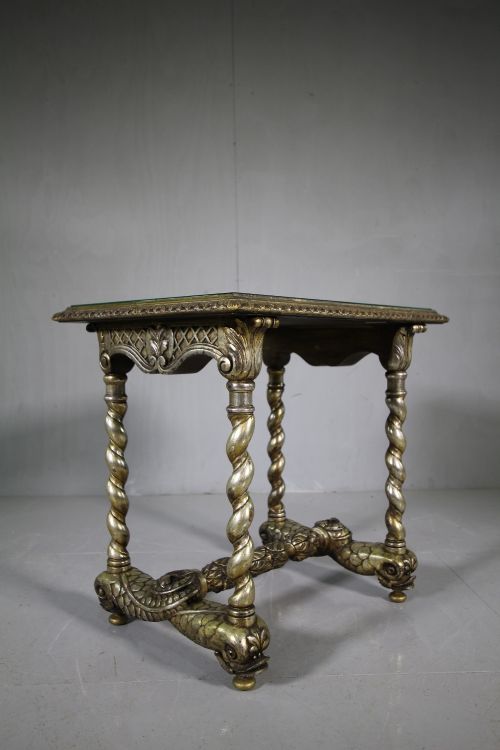 1920'S Silver Gilt Side Table with Dolphins.