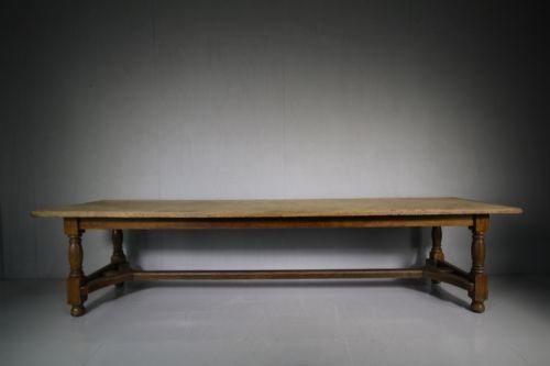 Huge 19th Century English Antique Oak Dining Table.
