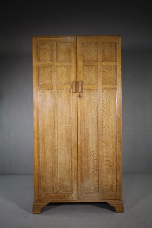Quality 1930'S Bowman Brothers Oak Wardrobe.