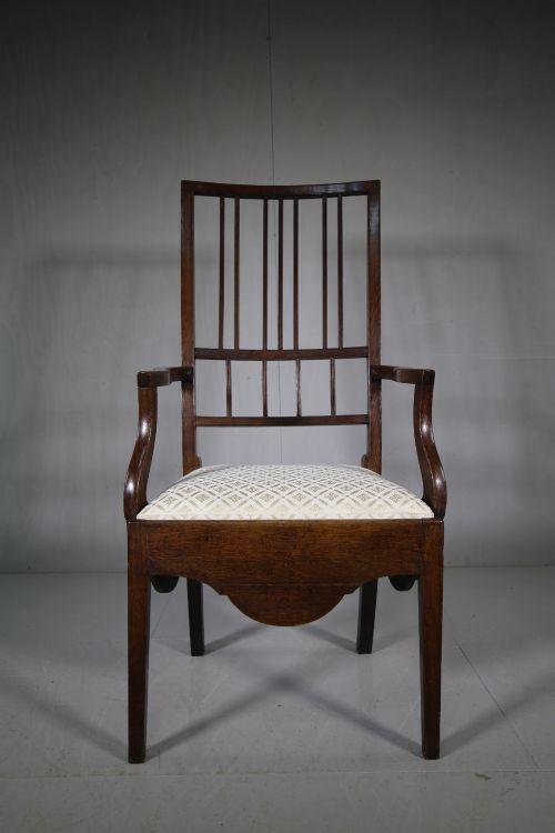 Georgian Antique Oak Country Armchair.
