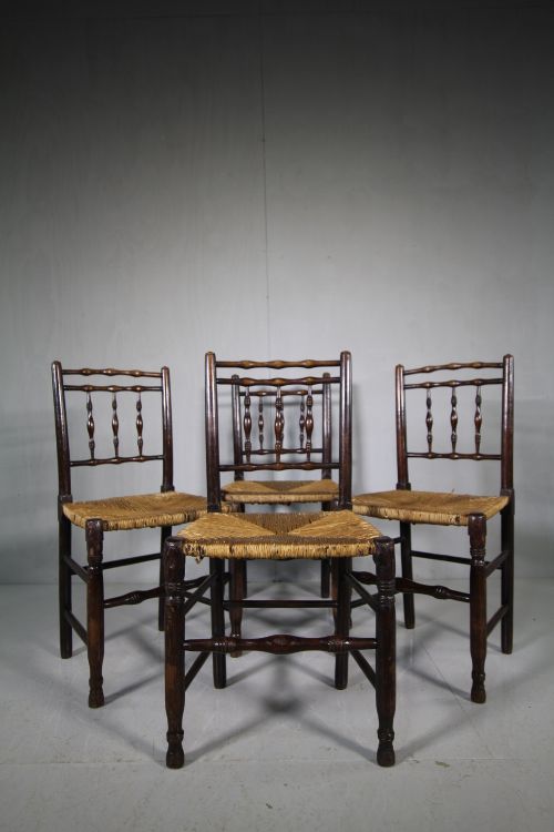 Good Set of Four Antique Country Dining Chairs.
