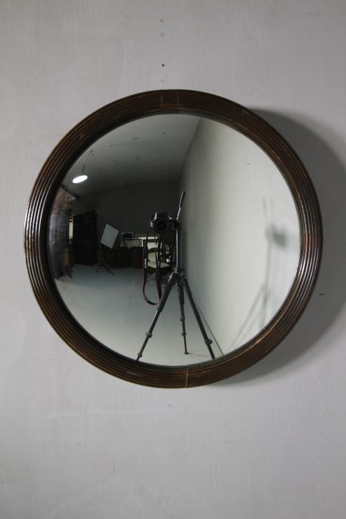 English 19th Century Antique Convex Mirror.
