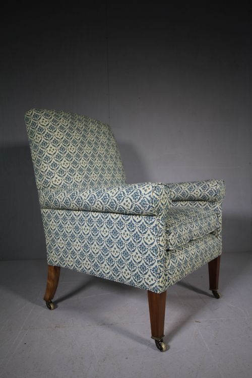 Large Scale Howard & Sons Antique Upholstered Armchair.