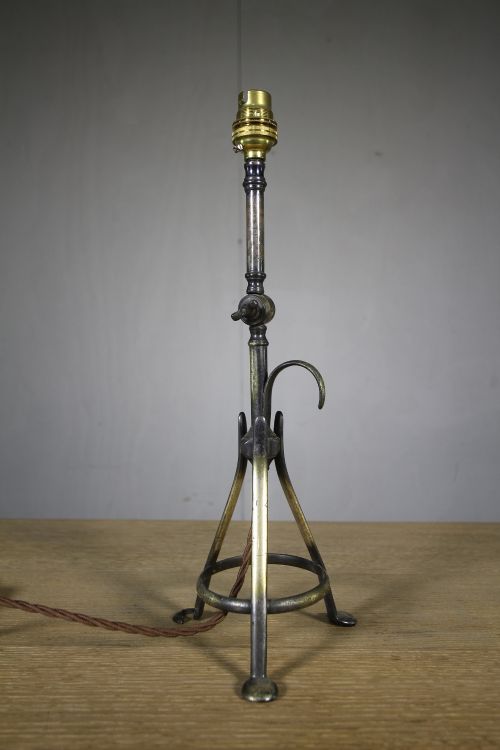 Edwardian Antique Silver Plated Table Lamp- Rewired.