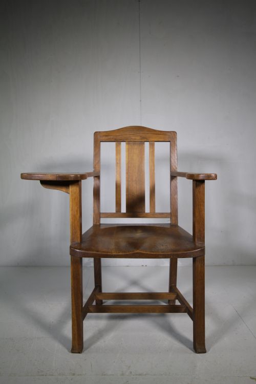 Antique Oak Army & Navy Scholars Chairs 6 Available.