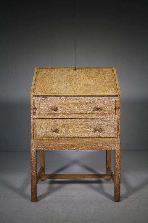 1930'S Heals of London Oak Bureau - Labeled.
