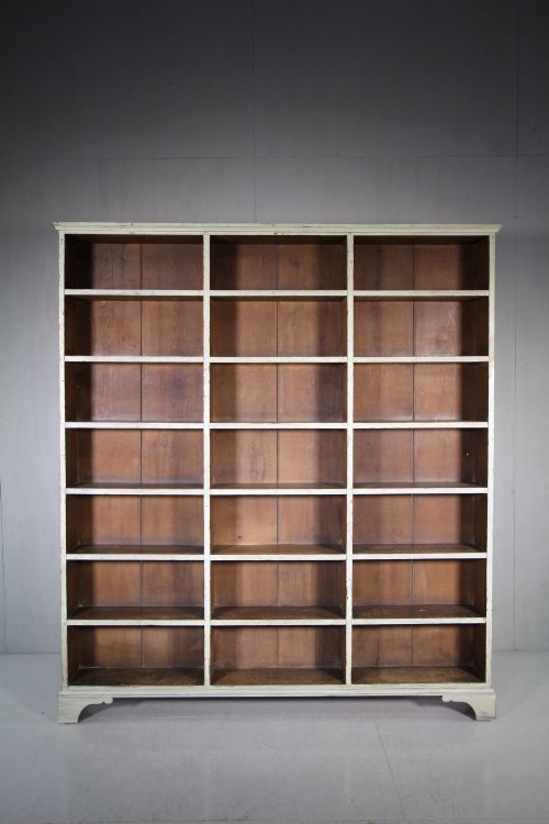 Regency Antique Painted Pine Open Shelving / Bookcase.