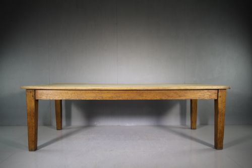 Large Edwardian  Antique Oak Kitchen Dining Table.

