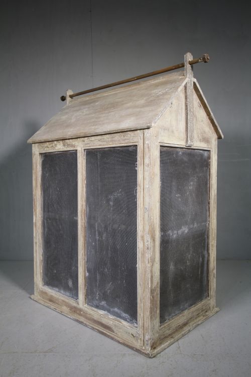 English Regency Antique Painted Pine Food Safe-large.