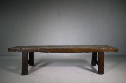 Early 19th Century Antique Oak Pig Bench Table.
