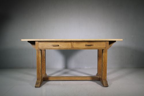 English 1930'S Oak Refectory  Desk.